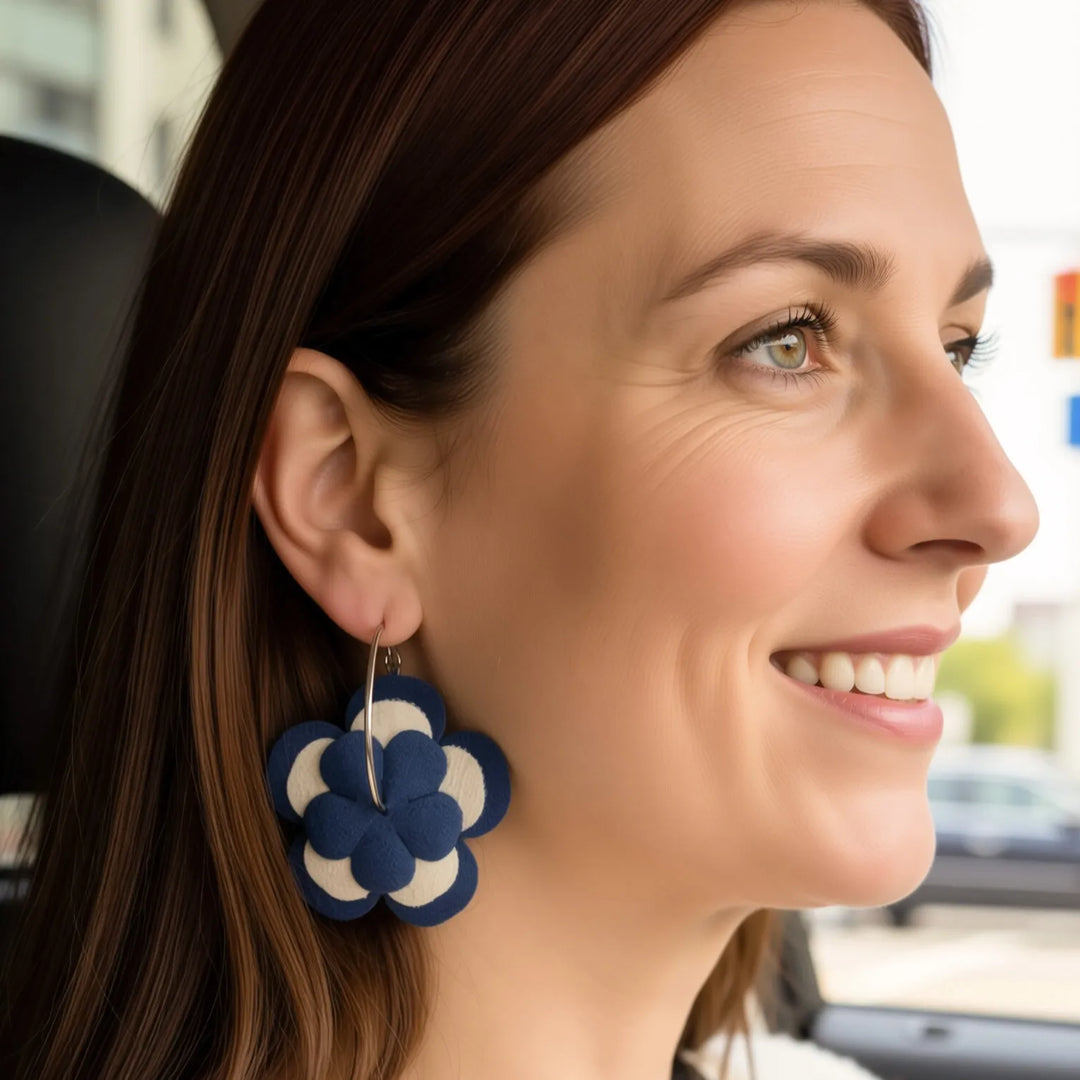 Iris - Boucles d'oreille en cuir interchangeables