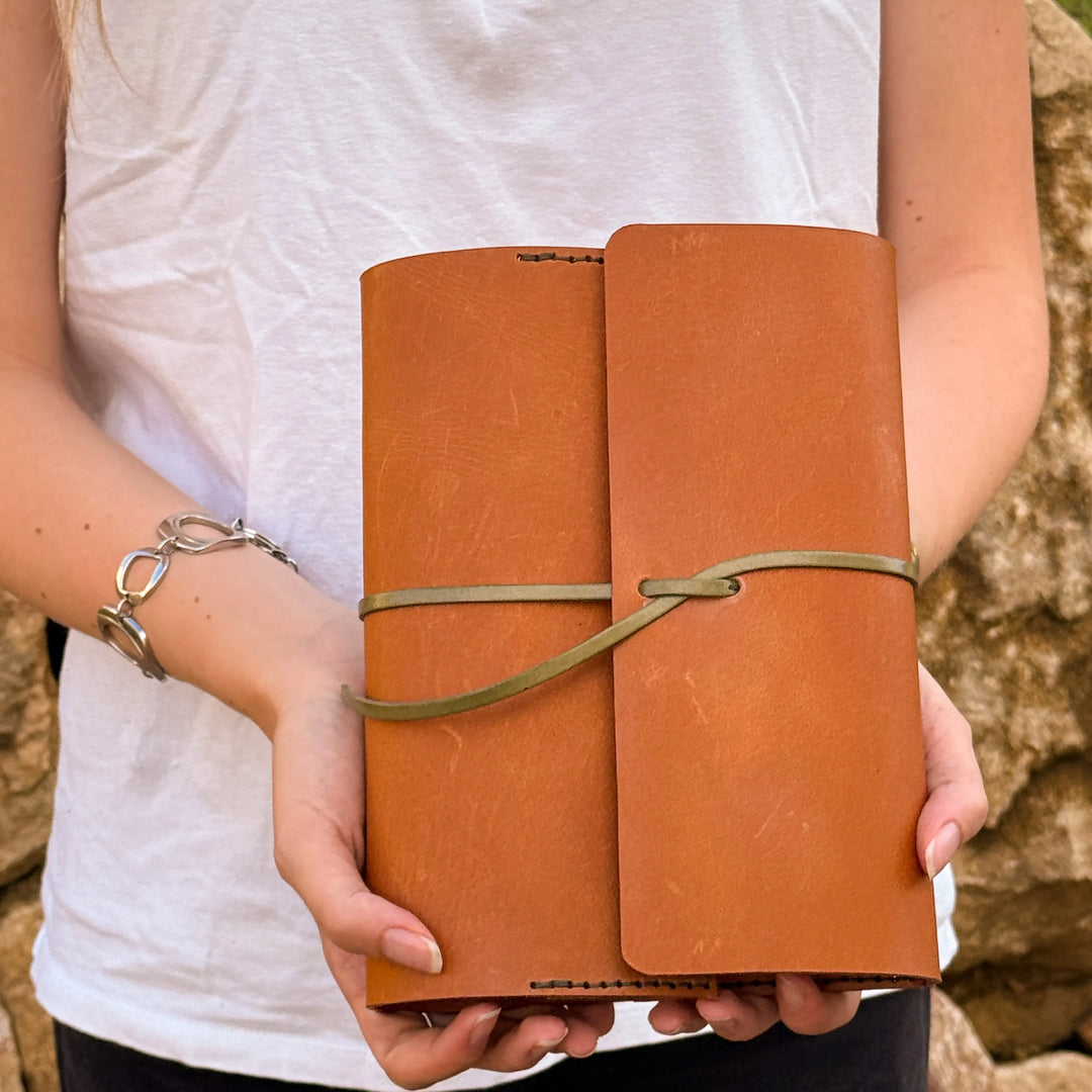 Sérénité - couvre-cahier A5 en cuir - Box DIY