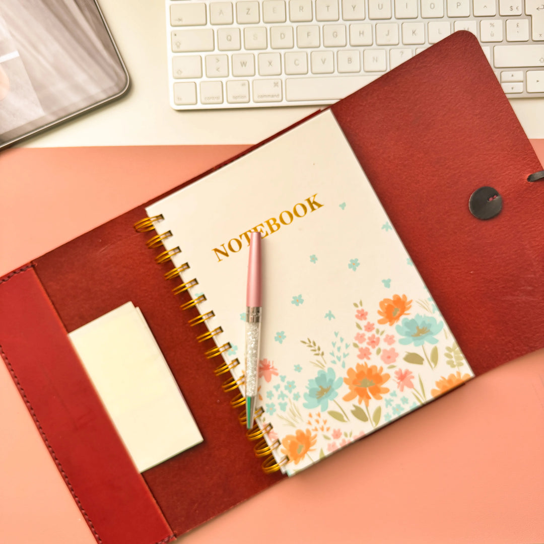 Sérénité - couvre-cahier A5 en cuir - Box DIY