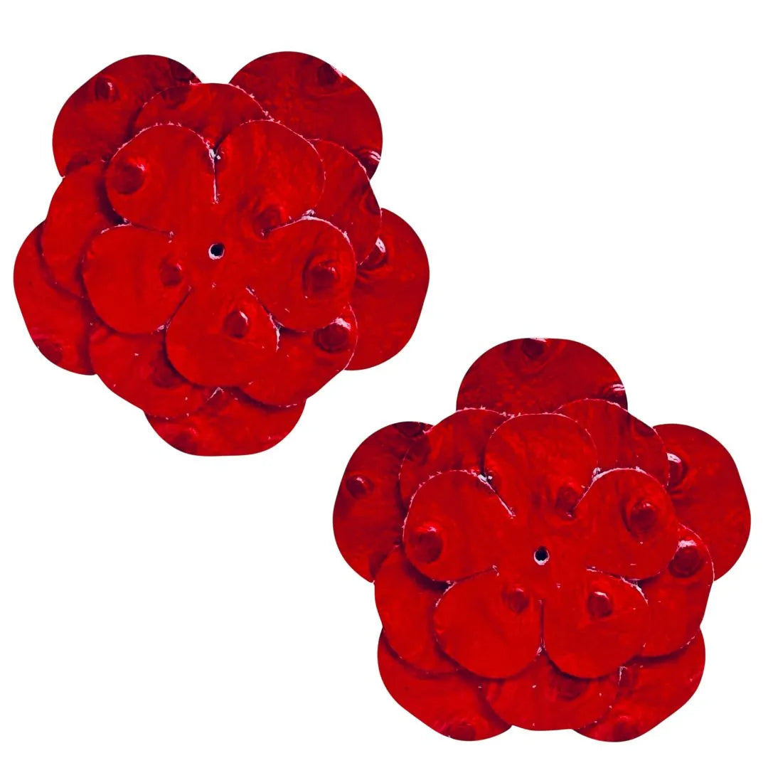 fleur - rouge vernis autruche